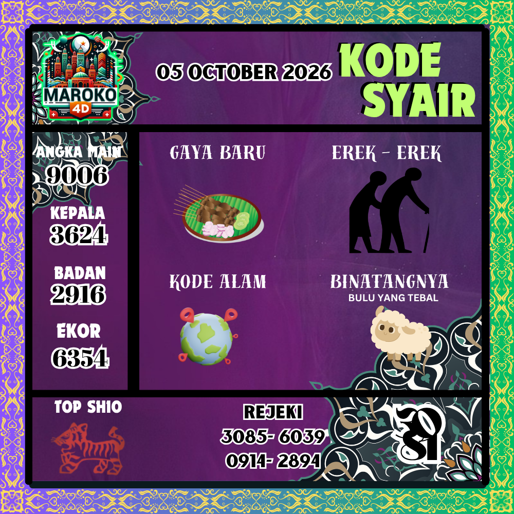 Kode Syair Maroko4D Pools 05 Oktober 2026