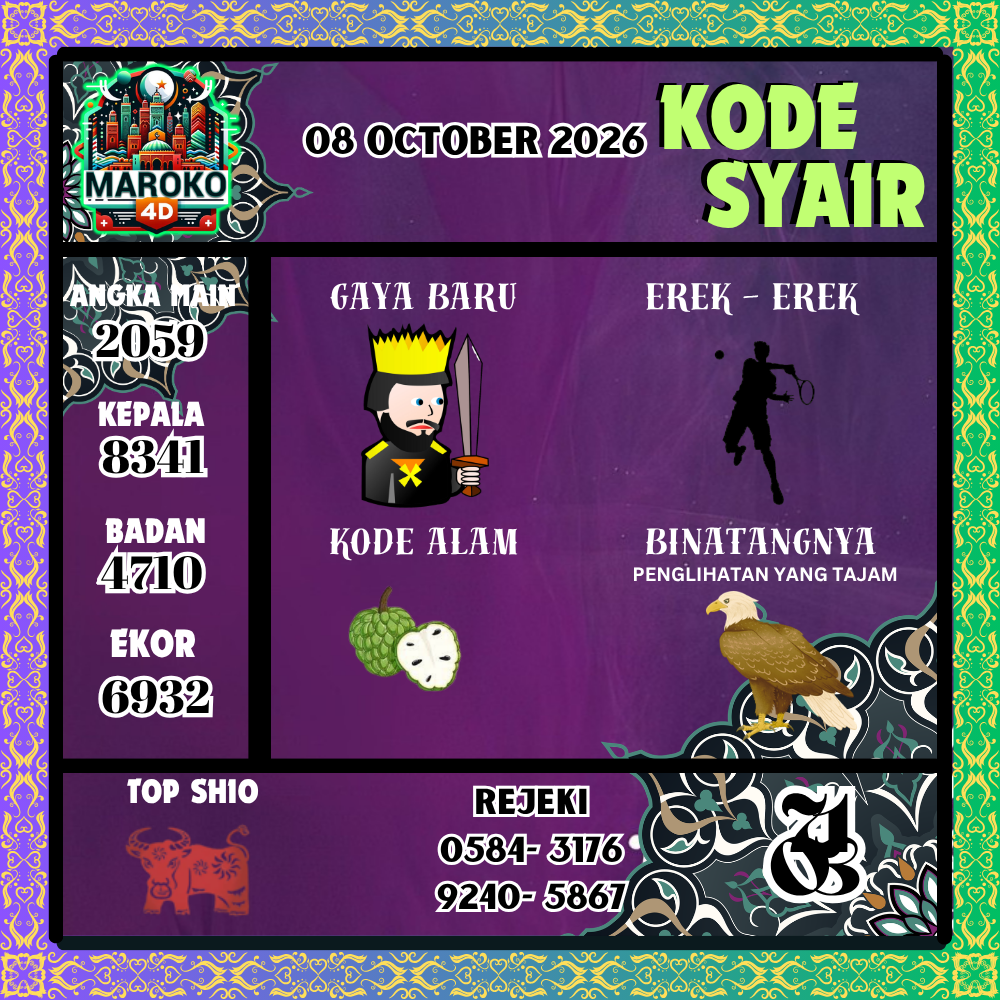 Kode Syair Maroko4D Pools 08 Oktober 2026